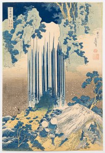 Wodospad Yōrō w prowincji Mino, z cyklu „Podróż po wodospadach różnych prowincji” autorstwa Katsushika Hokusai