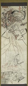 Lightning God, jeden z sześciu szkiców autorstwa Kawanabe Kyosai
