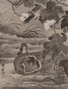 Myszy w Melonie, ca. 1887. autorstwa Kawanabe Kyosai