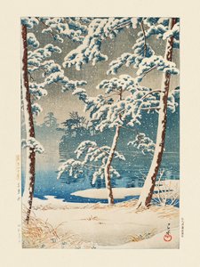 Senzokuike (Staw Senzoku) (1928) autorstwa Kawase Hasui