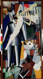 Lotnik. Obraz Kasimira Severinovicha Malewicza (Malevich, Malevic) (1878-1935), olej na płótnie autorstwa Kazimir Severinovich Malevich