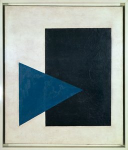 Czarny kwadrat, niebieski trójkąt (olej na płótnie) autorstwa Kazimir Severinovich Malevich