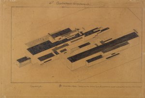 Budynki nowoczesne, 1923-1924 autorstwa Kazimir Severinovich Malevich