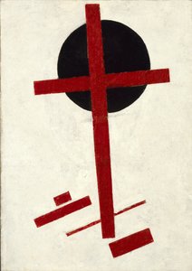 Mistyczny suprematyzm (czarny krzyż na czerwonym owalu) par Malewicz, Kazimierz Sewerinowicz (1878-1935)