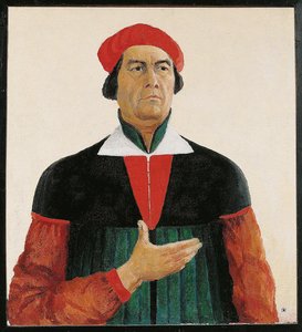 Perfekcyjny portret Iwana Kljuna, malarza, ucznia Malewicza, członka grupy Supremus (obraz na płótnie) autorstwa Kazimir Severinovich Malevich