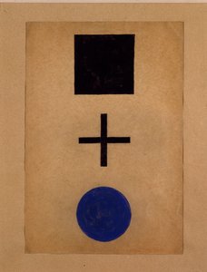Suprematyzm: kwadrat, krzyż, koło Obraz gwaszowy Kazimierza Malewicza (Malewicz, Malewicz) (1878-1935) 1919-1920 Kolekcja prywatna autorstwa Kazimir Severinovich Malevich