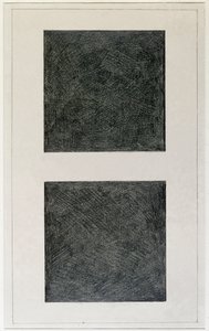 Żywioł suprematystyczny: dwa kwadraty (olej na płótnie, XX w.) autorstwa Kazimir Severinovich Malevich