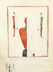 Trzy postacie suprematystyczne, c. 1921-2 autorstwa Kazimir Severinovich Malevich