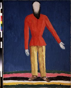 Chłop (Chłop). Przedstawienie brodatego mężczyzny w czerwonej koszuli). Obraz Kasimira Severinovicha Malewicza (Malevich, Malevic) (1878-1935), olej na płótnie autorstwa Kazimir Severinovich Malevich
