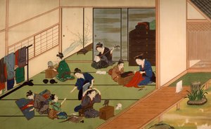 Grupa gejszy, Kawahara Keiga (1786-około 1860), akwarela, Japonia, Cywilizacja japońska, początek XIX wieku