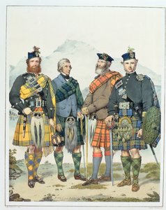 John MacLachlan, Hugh Grahame, James MacFarlane i Angus Colquhoun, czterej „Highlanders” królowej Wiktorii, grawerowane przez Vincenta Brooksa, 1869