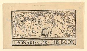 Ekslibris dla Leonarda Coxa autorstwa Kenyon Cox