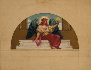 Szkic do muralu w Oberlin College "Duch ofiarnej miłości" autorstwa Kenyon Cox