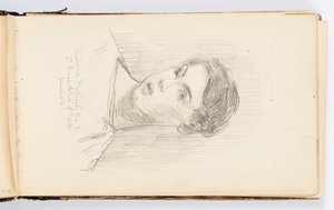 Strona ze szkicownika: Portret historyczny nr 3 (Autoportret) autorstwa Kenyon Cox