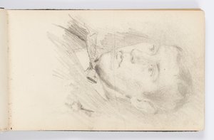 Strona ze szkicownika: Portret młodego mężczyzny autorstwa Kenyon Cox