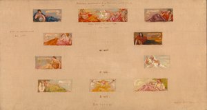 Szkice do dekoracji prywatnej biblioteki A, 1894. autorstwa Kenyon Cox
