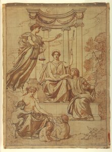 Dobroczynność prawa, Design for Mural w Essex County Court House, Newark, New Jersey autorstwa Kenyon Cox