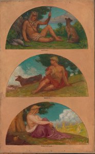 Postęp cywilizacji: łowiectwo, pasterstwo, rolnictwo..., 1905-1906. autorstwa Kenyon Cox