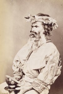 Człowiek Ainu, ok. 1890 (srebrna odbitka żelatynowa) autorstwa Kenzô Tamoto