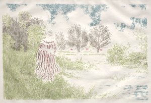 Krajobrazy: Kobieta w sukience w paski Krajobraz: Kobieta w sukience w paski, 1898. autorstwa Ker Xavier Roussel