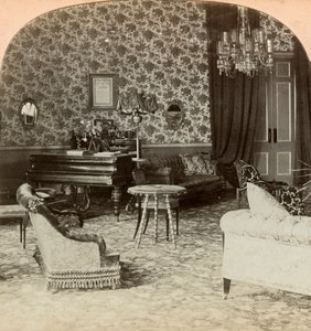 Salon Prezydencji, siedziba Lorda Robertsa, Bloemfontein, Republika Południowej Afryki, 1900. autorstwa Keystone View Company