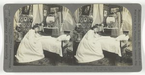 Puste łóżeczko. Jesteśmy bliżej drugiego brzegu od śmierci dziecka w 1899 roku. autorstwa Keystone View Company