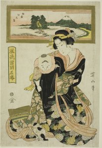 Enoshima Kazusa Sagami P Rovinse (nierafinowany sake Enoshima), F Teoria Teseries autorstwa Kikukawa Eizan