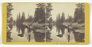 Merced River, Yosemite, Cal., 185575. Twórcy: Kilburn Brothers, BW Kilburn. autorstwa Kilburn Brothers, BW Kilburn