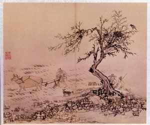Art coreen: scena z orką. Ryciny Kim Hong-do (Kim Hong Do) lub Danwon (1745-ok. 1806)