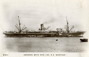 SS „Maraton”, parowiec Aberdeen White Star Line, lata 1903-1920. autorstwa Kingsway
