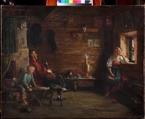 Rodzinna sielanka par Kirill Vikentievich Lemoch (Lemokh) (1841-1910), - Olej na płótnie - Kolekcja prywatna autorstwa Kirill Vikentievich Lemoch
