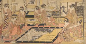 Obraz wotywny do podarowania Kannonie Asakusa..., ca. 1800. autorstwa Kitagawa Kikumaro