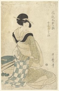 Domowy urok Nyobo no aiko (tytuł na obiekcie) Pięć eleganckich zawieszek (tytuł serii) Furyu goaiko (tytuł serii na obiekcie) autorstwa Kitagawa Utamaro (attributed to)