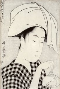 Herbaciarnia w Ryogoku, z cyklu „Bijin juyo” (Dziesięć figurek kobiecych) ok. 1797 r. (drewnodruk) autorstwa Kitagawa Utamaro