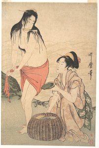 Nurkinie po abalone autorstwa Kitagawa Utamaro