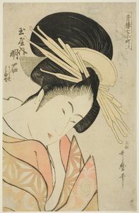 Dowód Tamayi z Te Serie s Seven Komachi s Yoshiwara (seiro 7 komachi) autorstwa Kitagawa Utamaro