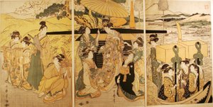Na przystani promowej autorstwa Kitagawa Utamaro