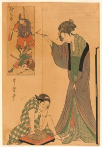 Łapanie myszy autorstwa Kitagawa Utamaro