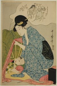 Dziecięcy koszmar o duchach autorstwa Kitagawa Utamaro