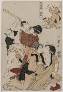 Chushingura: Akt III Magazynu Lojalności, koniec lat 90. XVIII wieku. autorstwa Kitagawa Utamaro