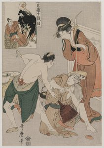 Chushingura: Akt XI Magazynu Lojalności, koniec lat 90. XVIII wieku. autorstwa Kitagawa Utamaro