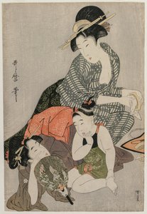 Grzebienie do czyszczenia, ok. koniec lat 90. XVIII wieku. autorstwa Kitagawa Utamaro