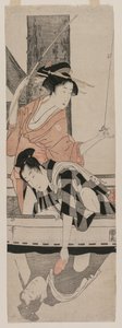 Para w łodzi autorstwa Kitagawa Utamaro