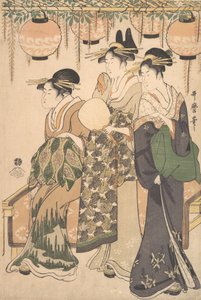Kurtyzany pod altanką Wisteria..., ca. 1795. autorstwa Kitagawa Utamaro