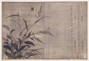 Świerszcz i świetliki, 1788 (drzew) autorstwa Kitagawa Utamaro