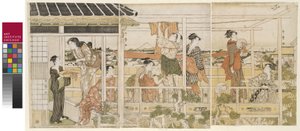Suszenie ubrań autorstwa Kitagawa Utamaro