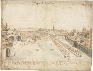 Osiemnaście widoków Rzymu: Campo Vaccino (Forum Rzymskie) autorstwa Kitagawa Utamaro