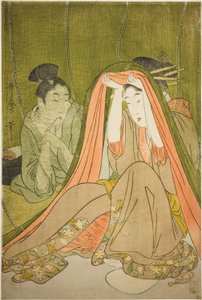 Wychodząc z moskitiery autorstwa Kitagawa Utamaro