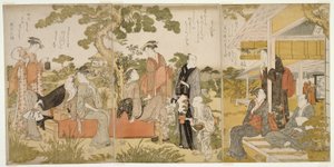 Ciesz się chłodem w ogrodzie autorstwa Kitagawa Utamaro