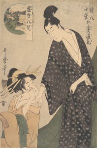 Gonpachi ma ciemnofioletowy kolor, co? 1795. autorstwa Kitagawa Utamaro